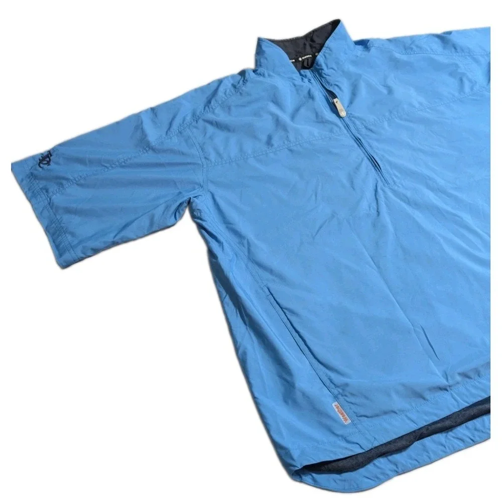 Sunice Golf Jacket Men XL Blue 1/2 Zip Short Sleeve Pullover Wind Shirt TDC